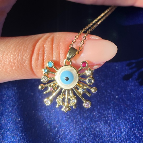 *NEW* 18K Gold Plated Evil Eye Jewelry Cubic Zirconia Pendant Necklace 🧿🪬 - Picture 11 of 11